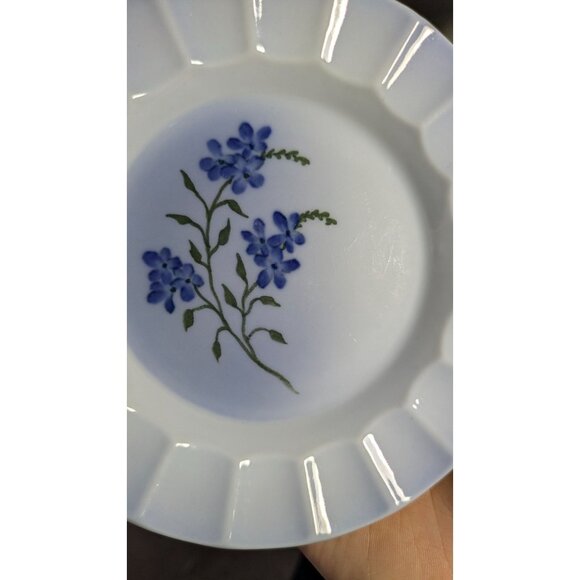 Royal Copenhagen Denmark Blue Handpainted Floral Ashtray Vintage - Picture 2 of 4
